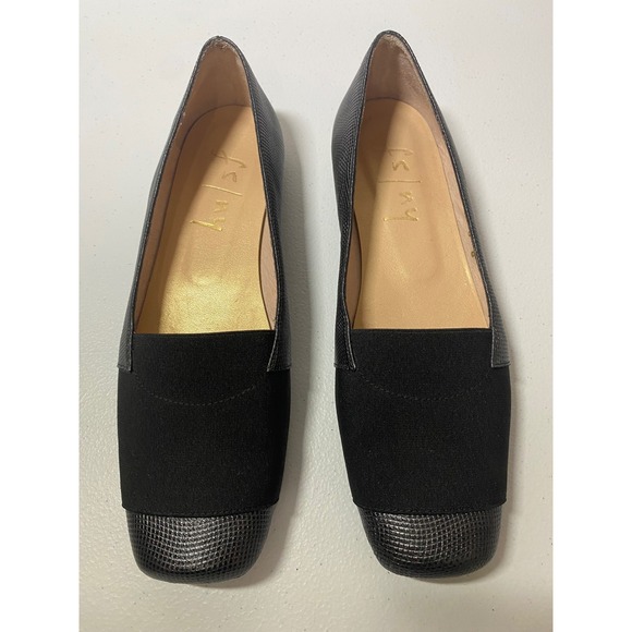 French Sole New York fs/ny Shoes - French Sole fs/ny Cap Square Toe Ballet Flats Size 6B‎ Textured Stretch Loafer